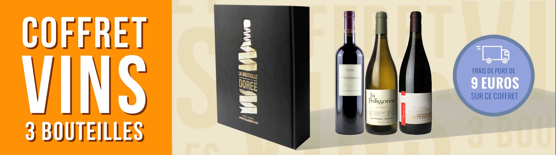 Coffret Cadeau Vin Fête des Pères - 3 crus- 89€ livraison incluse